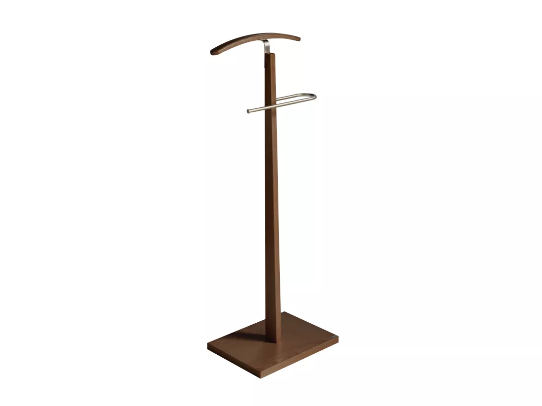 Valet de nuit - H114cm x L48cm x P28cm - hêtre massif noyer - Smart