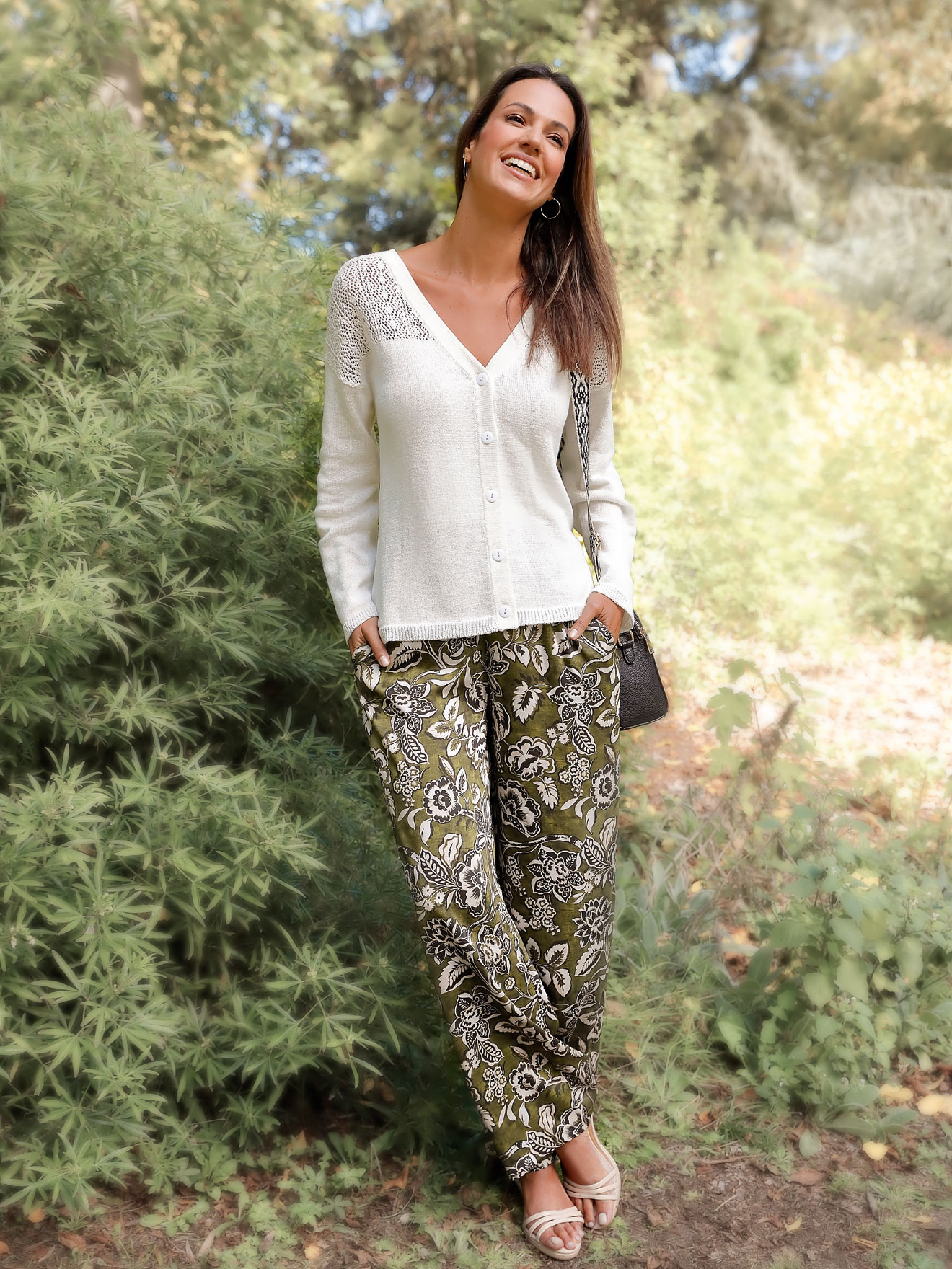 Pantalon large élastiqué