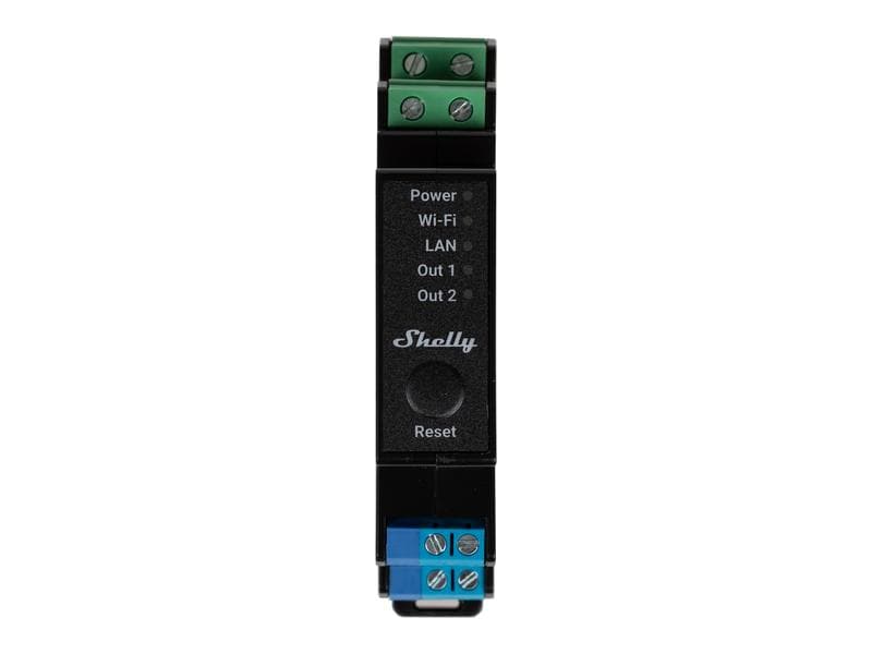 Shelly WLAN-Schaltaktor Shelly Pro 2PM mit Leistungsmessung DIN-Rail-WiFi-Switch mit Leistungsmessung, IP-Relais mit Shelly Pro AddOn Schnittstelle