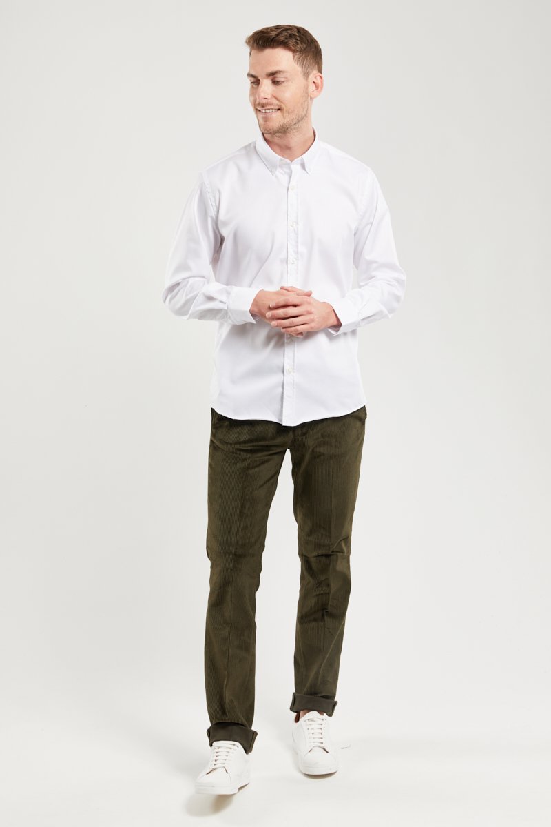 Chemise unie coupe droite - coton