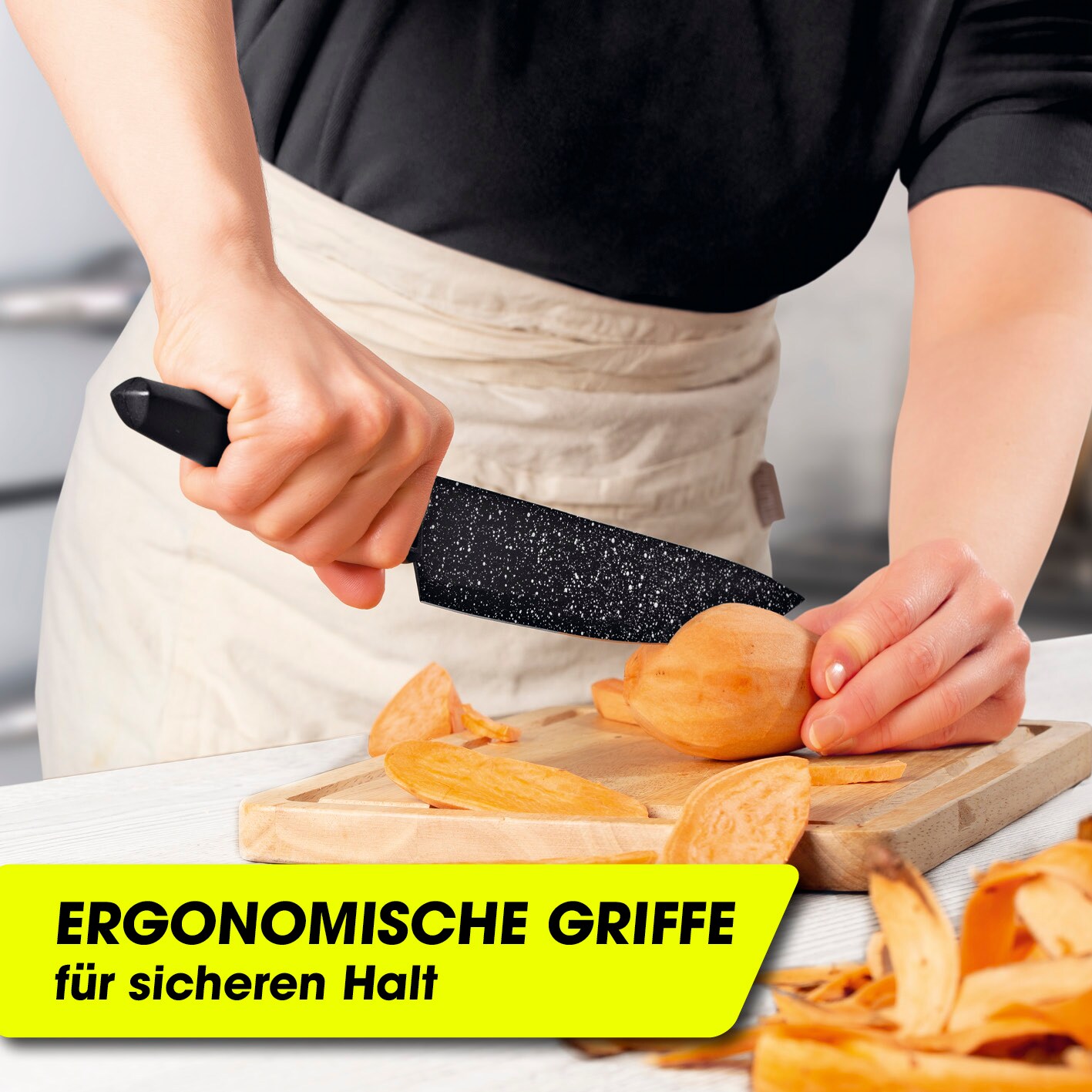 GOURMETmaxx Messerset 6-tlg. Schwarz