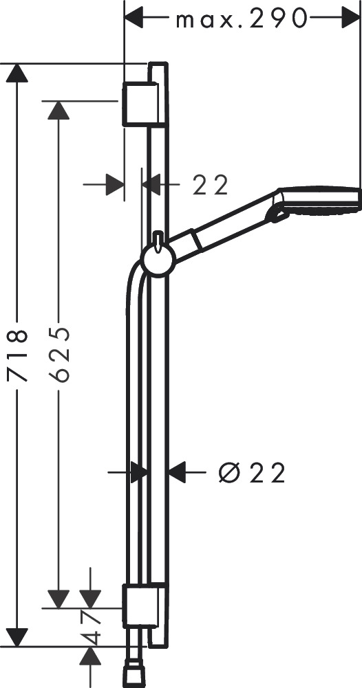 Hansgrohe Vernis Blend doucheset waterbesparend met 65cm glijstang zwart mat
