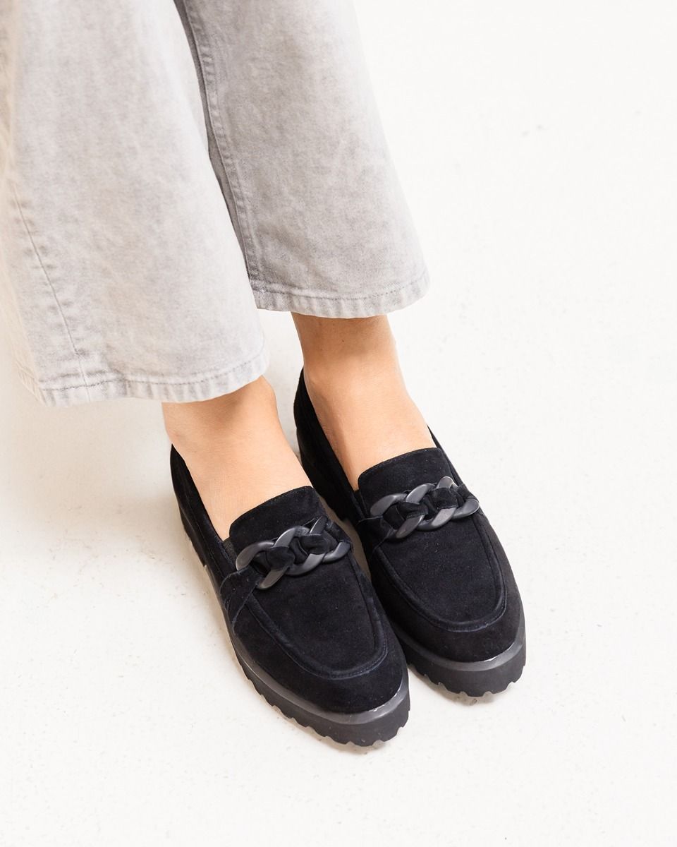 Di Lauro Celestina Zwart Damesloafers