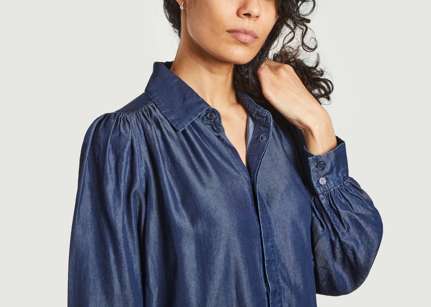 Robe-chemise relax en lyocell Lizzy Samsoe Samsoe