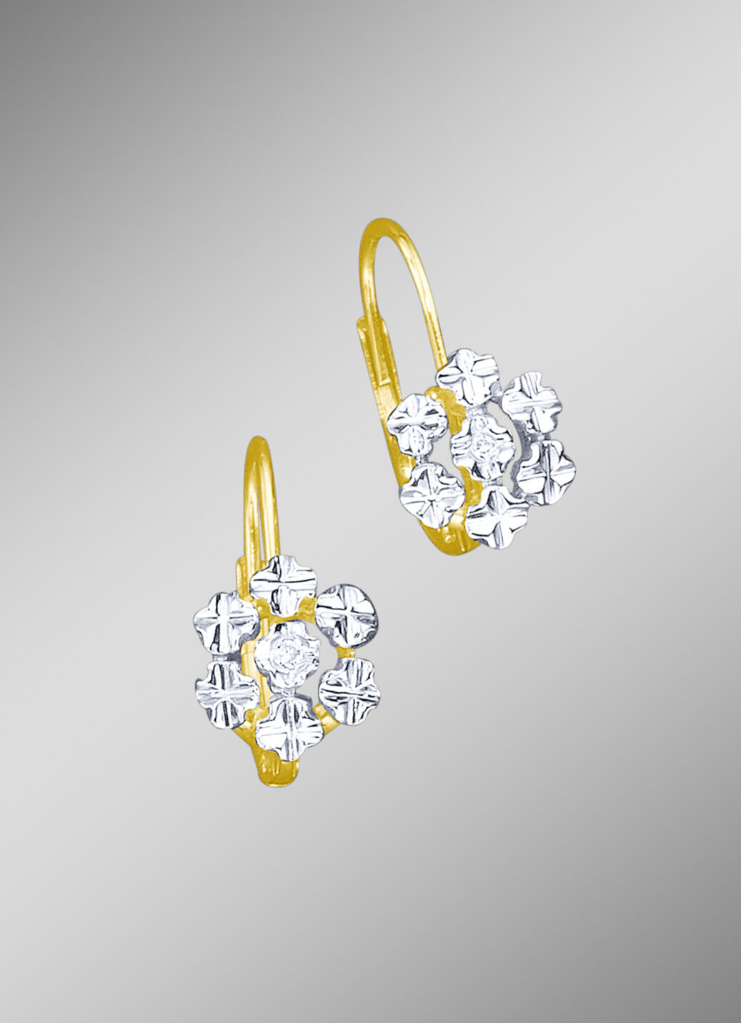 Diamant-Ohrringe in Blütenfrom mit 2 lupenreinen Brillanten