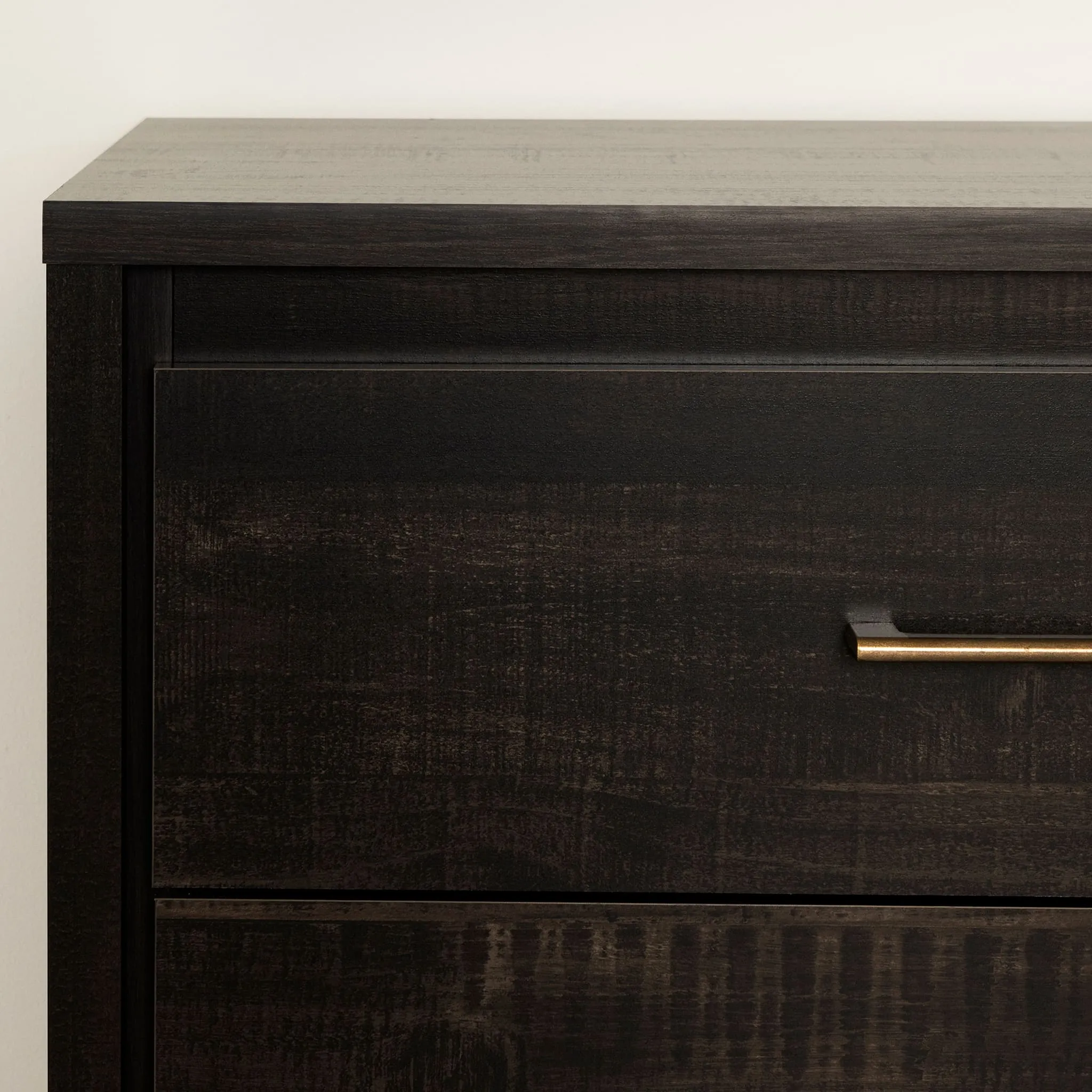 South Shore Bureau Double 6 Tiroirs - Gravity Noir Antiqué