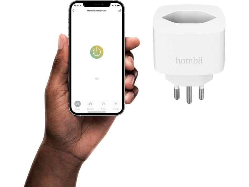 hombli Smart Socket CH, Weiss Bedienung über Ihr Smartphone
