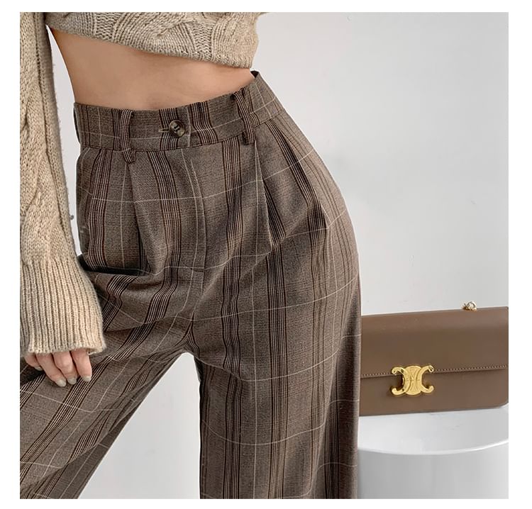 Shira - Geruite wijde pantalon