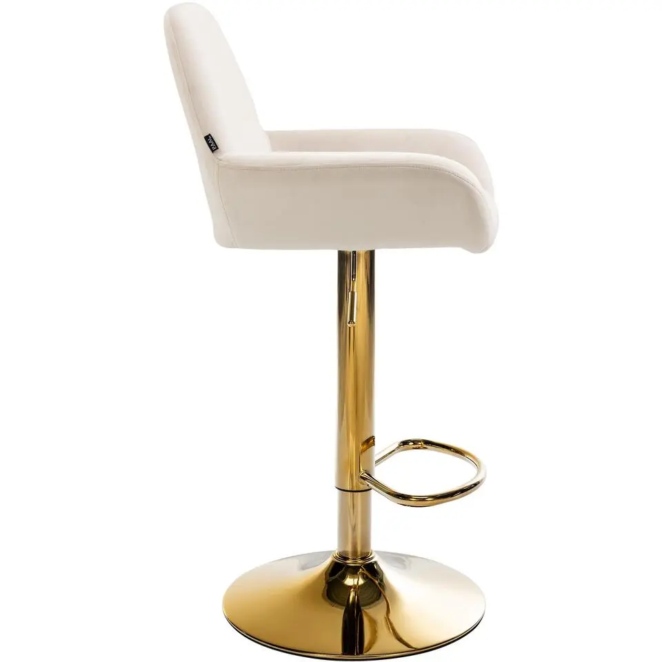 CLP Set van 2 Barkruk Braga goud Frame - Fluweel - creme