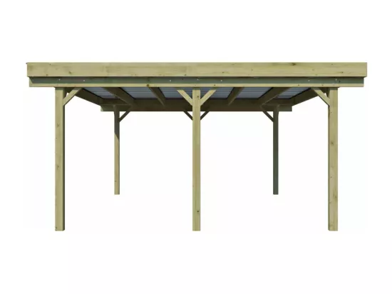 Carport double en bois Basic 6 x 5 m