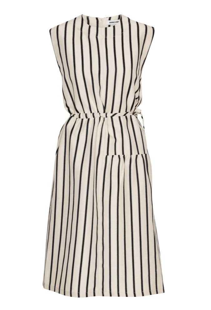 Henrik Vibskov  Mismatch midikjole - Creme Black Stripes