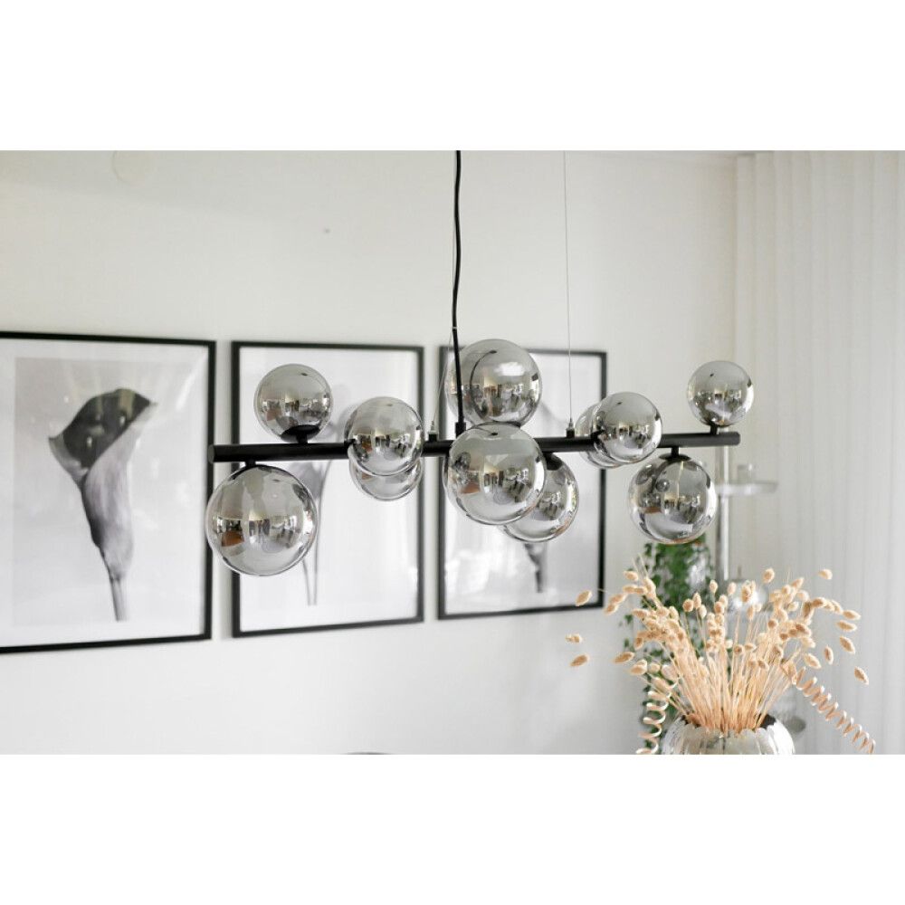 TAKLAMPE ANETA LIGHTING MOLEKYL 85 SVART/RØYK
