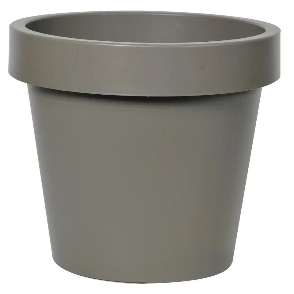 Mega Collections Plantenpot/bloempot - kunststof - taupe - D35 cm