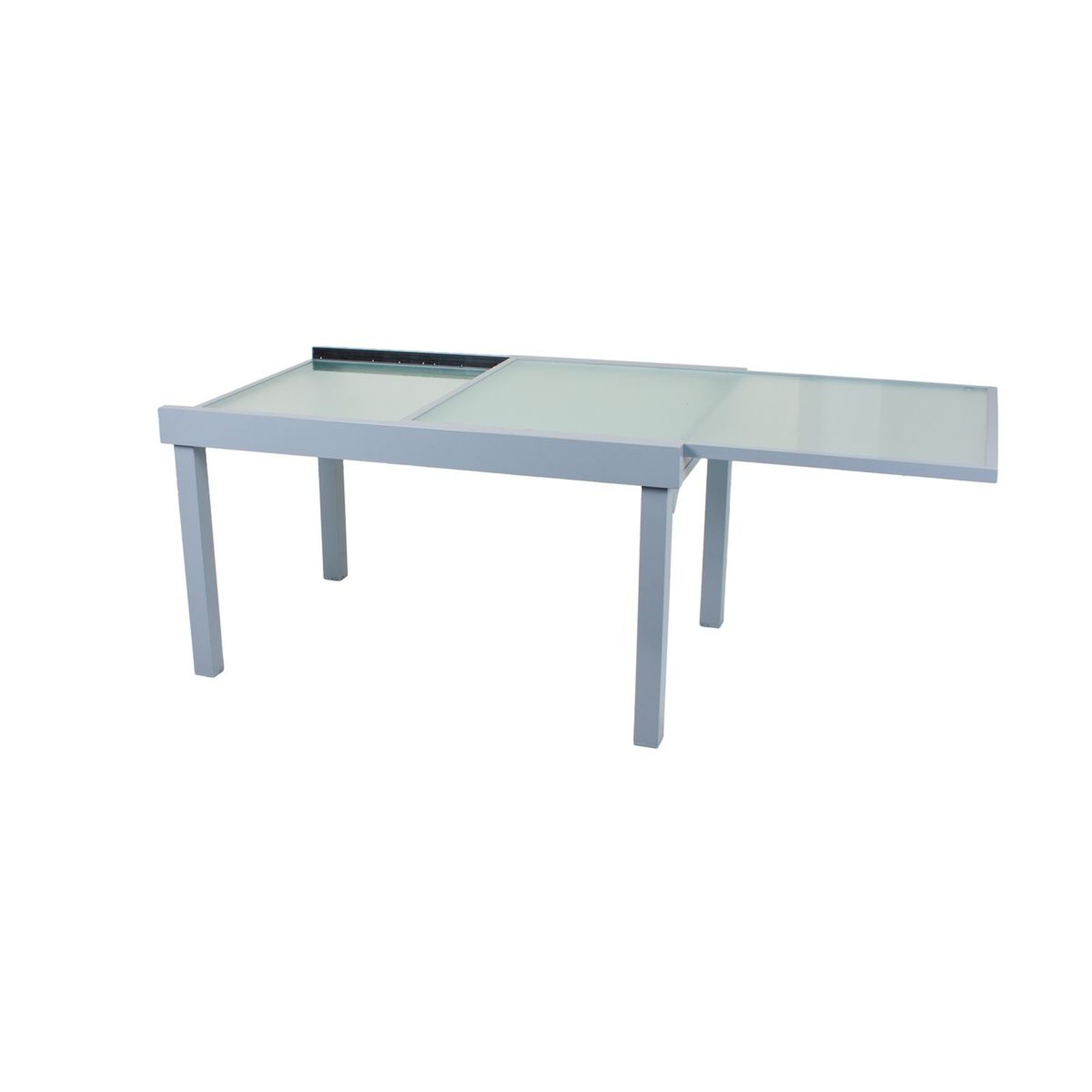 Gartentisch LOLA - grau - Glas - ausziehbar bis 270 cm