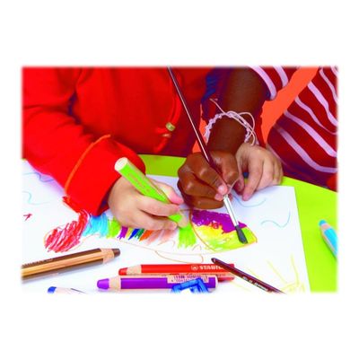 Stabilo woody 3 in 1 - 10 Crayons de couleur - 10 mm - couleurs assorties