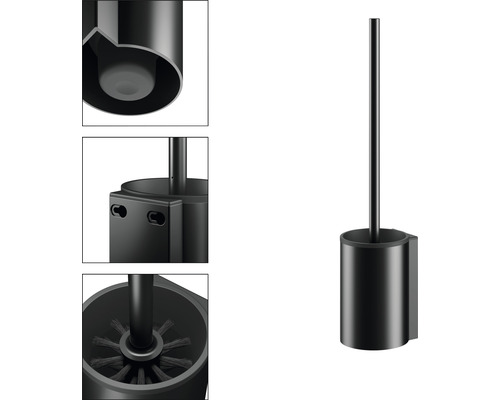 KEUCO Plan Black Selection toiletborstelset, matzwart, 14972370200