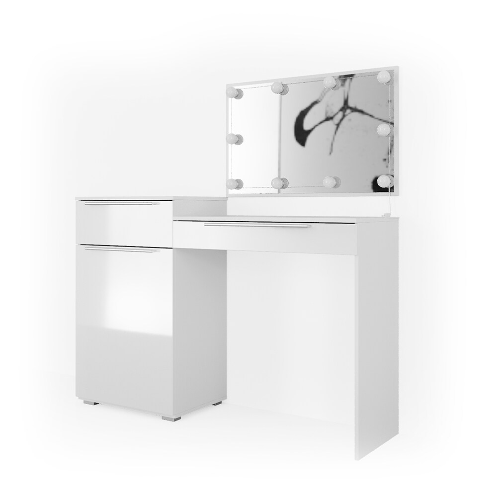 Vicco Schminktisch Little Lilli Frisiertisch Kommode Frisierkommode Spiegel Weiß inklusive LED-Lichterkette