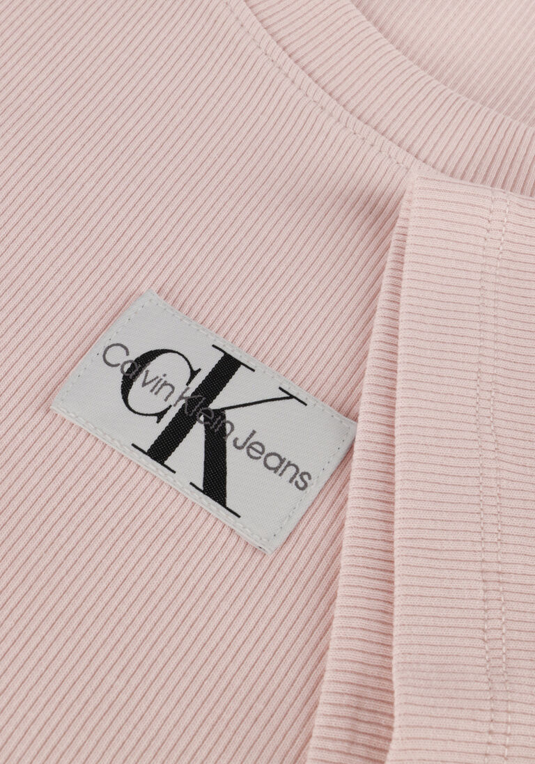 CALVIN KLEIN lichtroze calvin klein t-shirt woven label rib slim tee