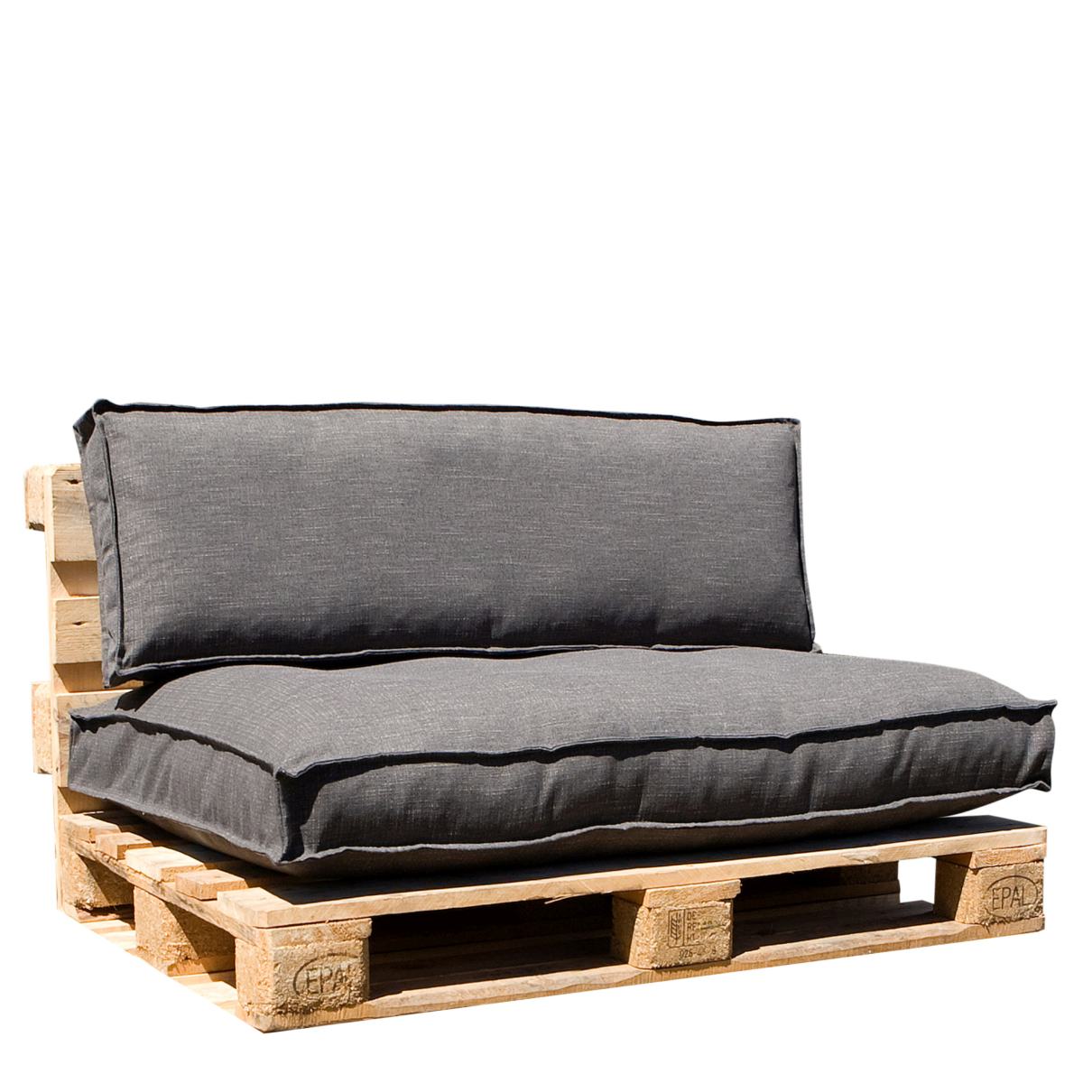 In the mood coussin de palette salvador - 120x80x12 cm - pe - anthracite - set de 2