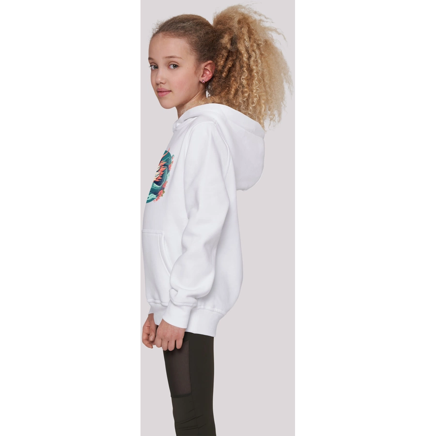F4NT4STIC Hoodie Drache mit Blumen weiß