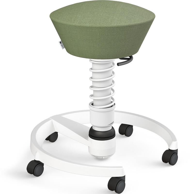Aeris Swopper Rollhocker, Fussgestell weiss, grün