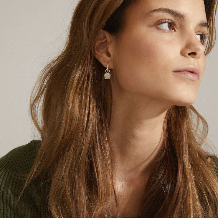 Pilgrim CINDY recycled crystal hoop earrings silver-plated Sølv