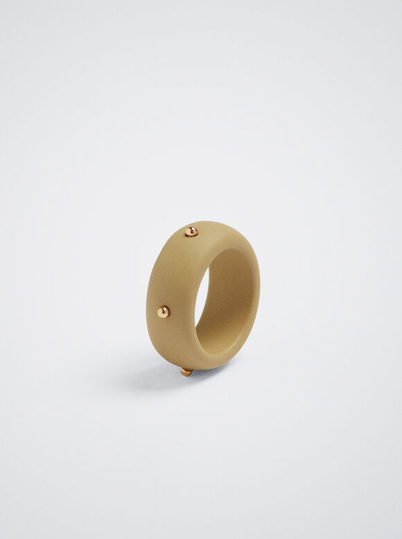Anel com detalhes em metal - Verde