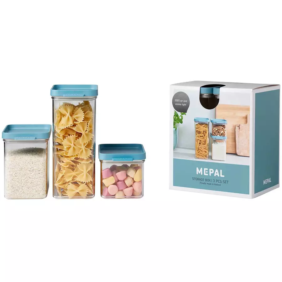 Mepal Vorratsdosen-Set Omnia 700 + 1100 + 2000 ml 3er Set türkis