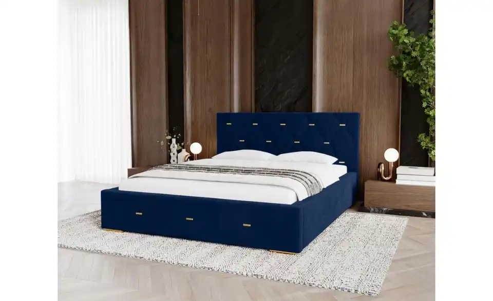Polsterbett mit Stauraum Golden Premium 120x200 cm Blau