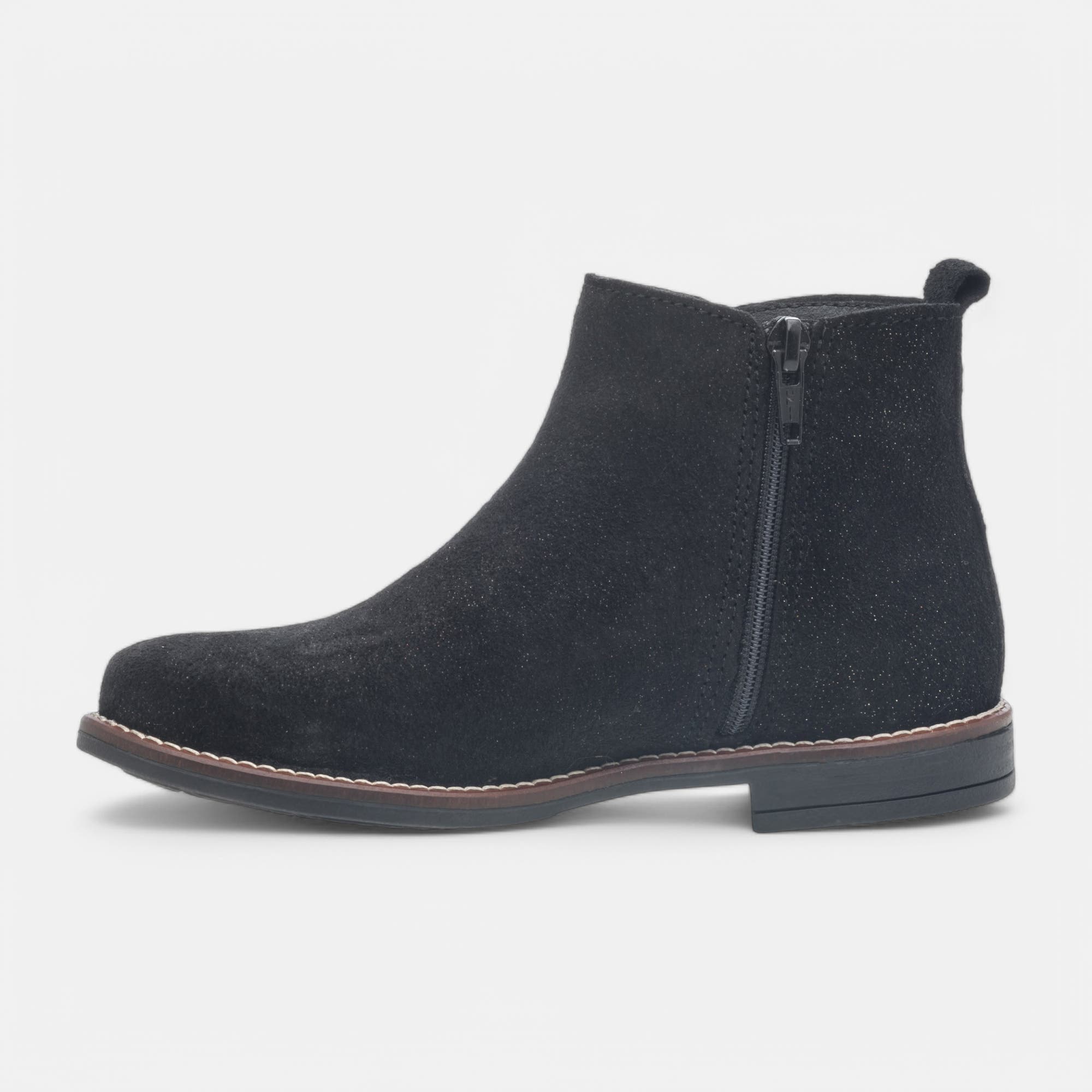 Bottines Fille en cuir noir