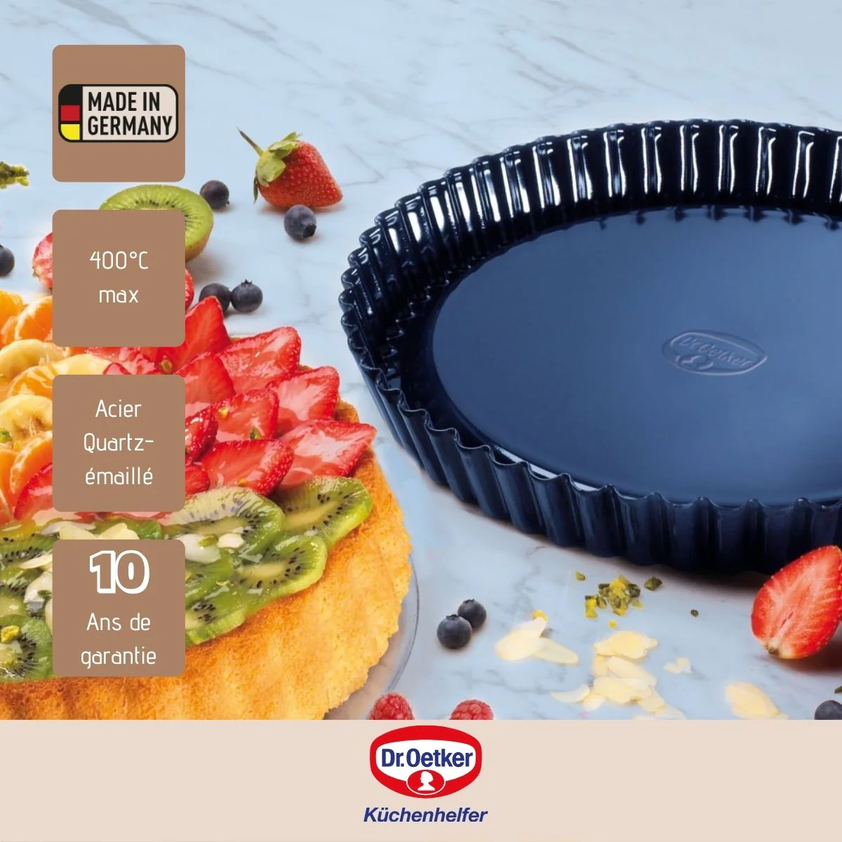 Plat à tarte 28 cm avec revêtement en quartz émaillé Back Liebe Dr. Oe