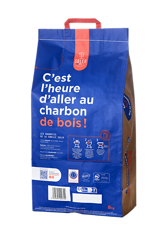 Sac de charbon de bois et briquettes Soler 8kg