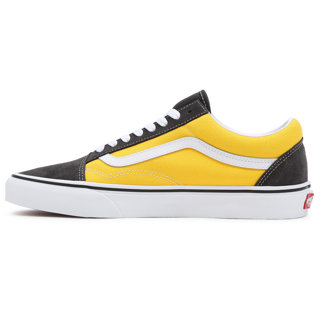 Vans Sneakers en Velours de Cuir & Textile Old Skool gris/jaune