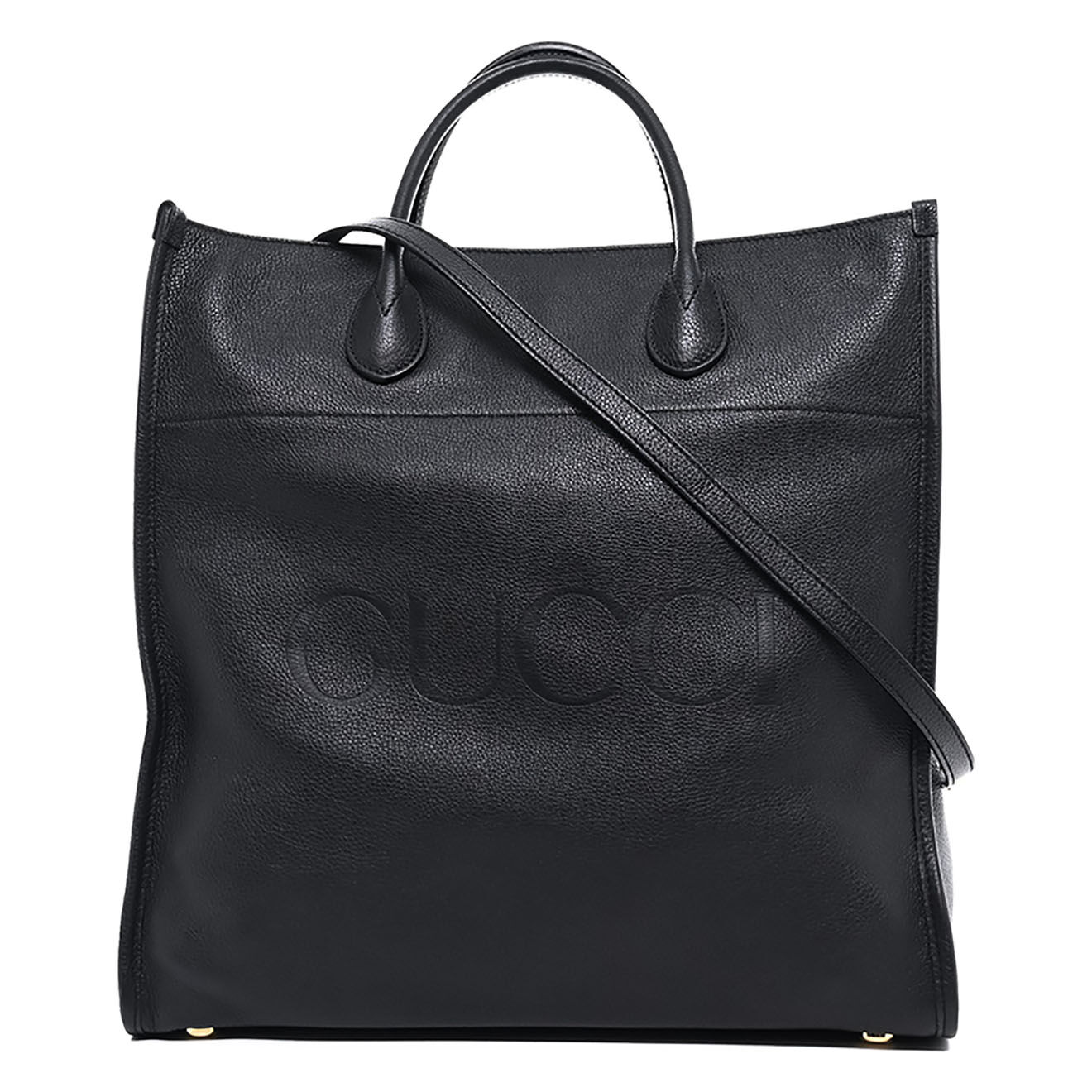 Gucci Sac cabas en Cuir grainé noir - Très bon état - L.36 cm