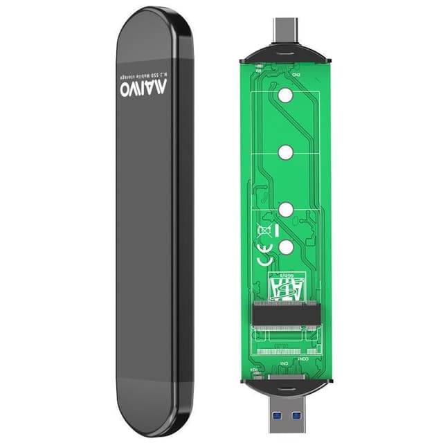 Maiwo K1683L Eksternt kabinet M.2 SATA SSD til USB og USB A B C 5Gbps-Key og Key B & M UASP 2280 2260 2242 2230 Aluminimum