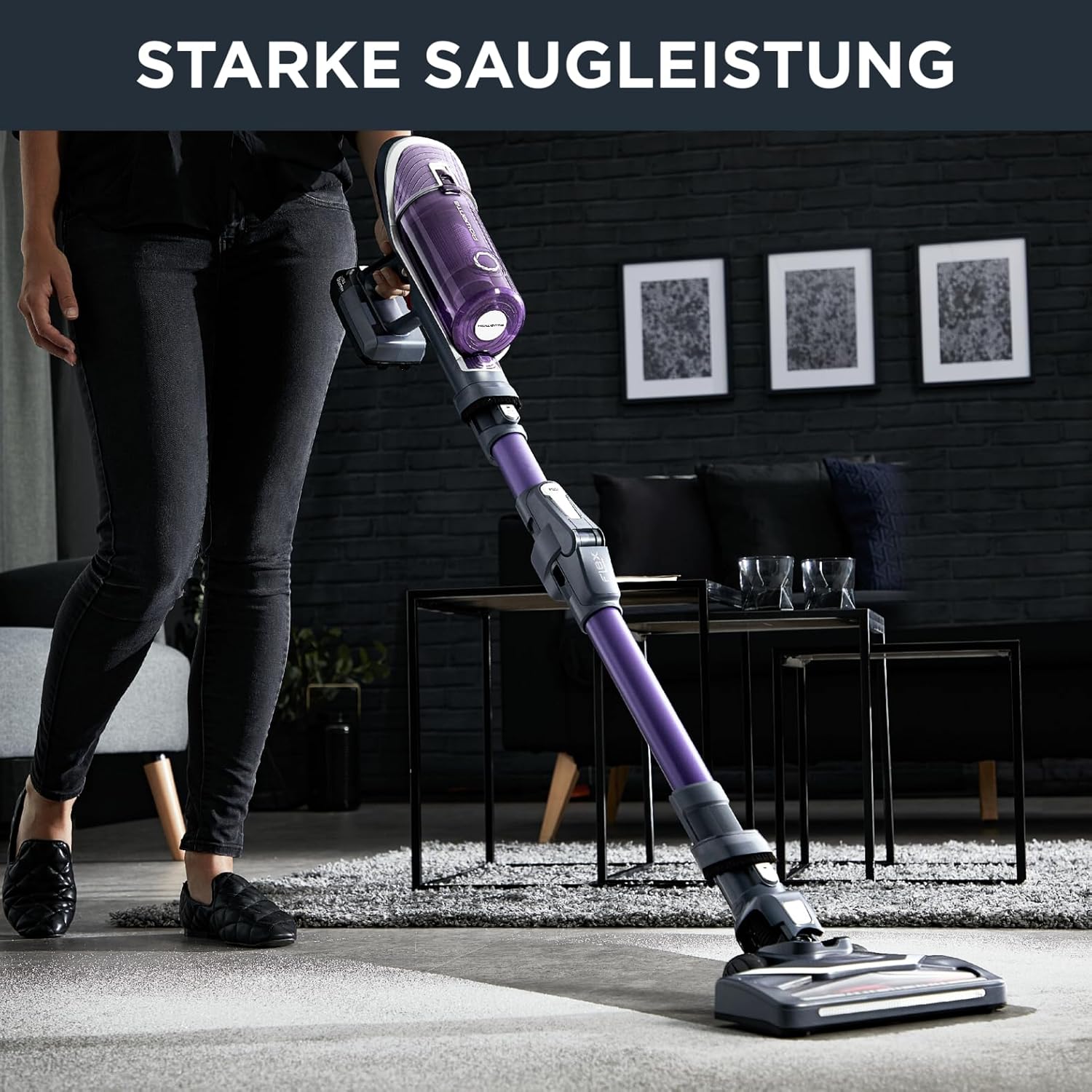 Rowenta X-Force Flex 8.60 Allergy, Akku Staubsauger kabellos, Allergiefilter, Flex-Gelenk, bis 45 min Akku-Laufzeit, Fugendüse, Polsterdüse, Akkusauger mit EasyWash-Filter, 185 Watt, RH9638WO