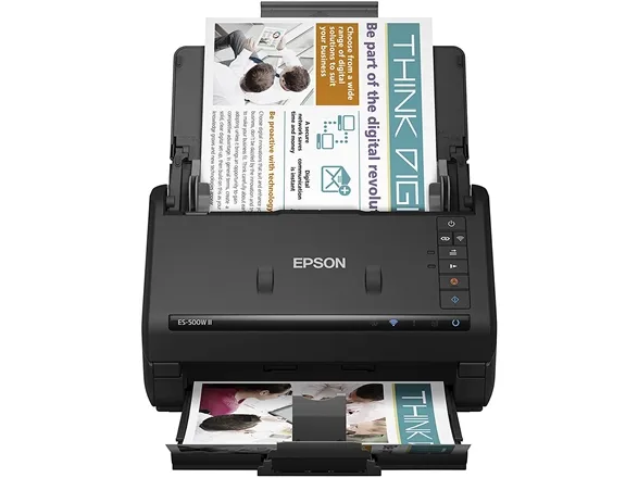 Epson WorkForce ES-500W II - Dokumentscanner - Contact Image Sensor (CIS) - Duplex - 215.9 x 6069 mm - 600 dpi x 600 dpi - op til 35 ppm (mono) / op til 35 ppm (farve) - ADF (100 ark) - op til 4000 scanninger pr. dag - USB 3.0, Wi-Fi(n)