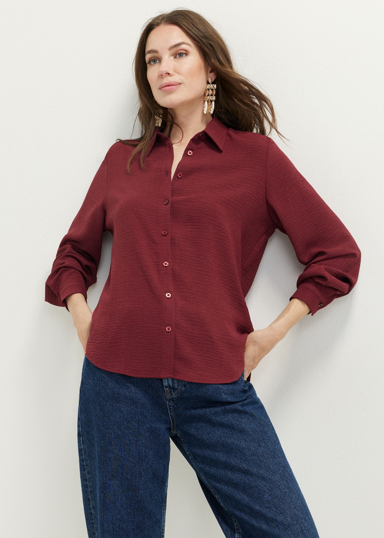Basic blouse met lange mouwen