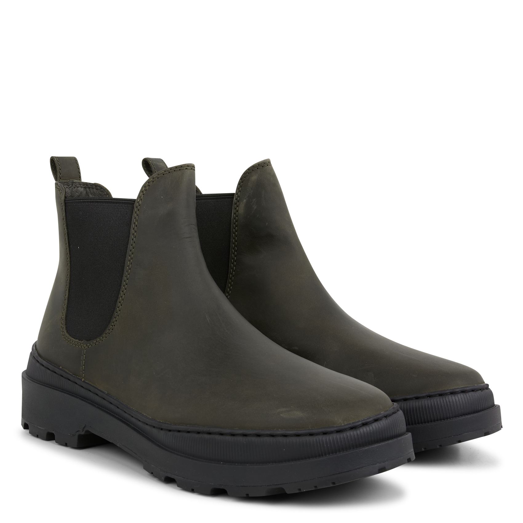 BRUTUS TREK - Bottines à bout rond en cuir| Vert