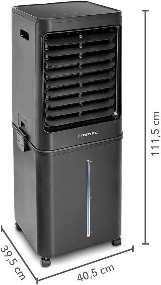 TROTEC Aircooler PAE 80 mobiler Luftkühler, 4-in-1 Luftkühler, Luftbefeuchter, Luftreiniger und Ventilator, 60 l Tank, 2,8 l/h Verdunstungsleistung, 4 Gebläsestufen, Timer, Nachtmodus