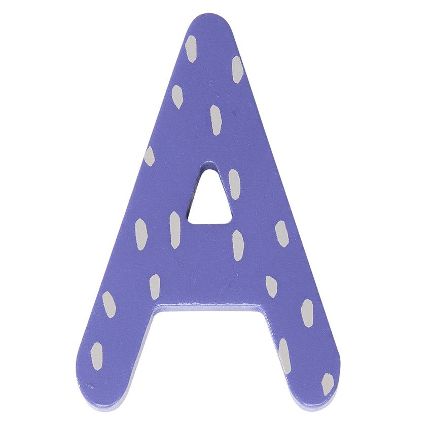 Lettre en bois A ornementée - Bleu marine