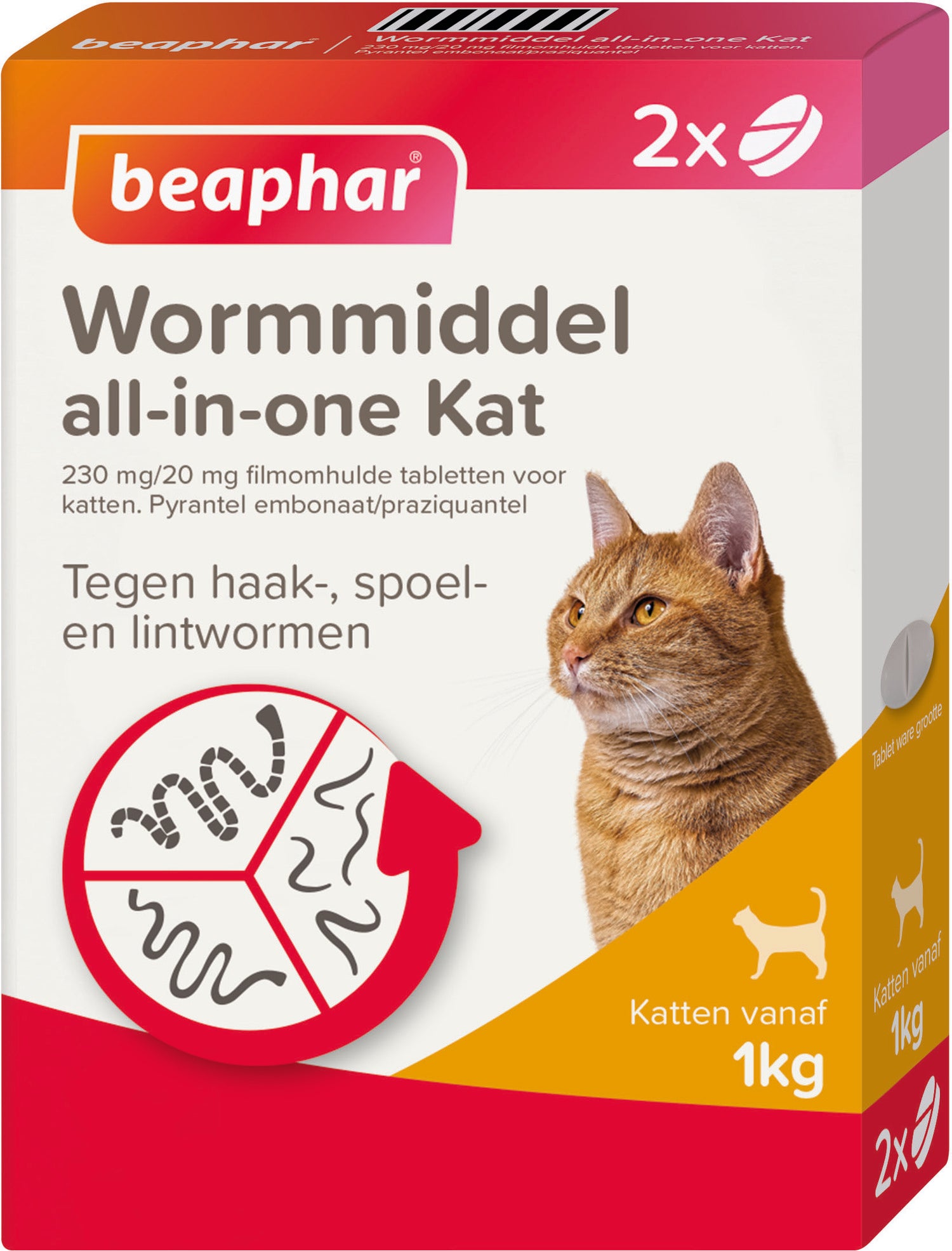 Beaphar ontwormingsmiddel All-in-One kat klein 2 tabletten
