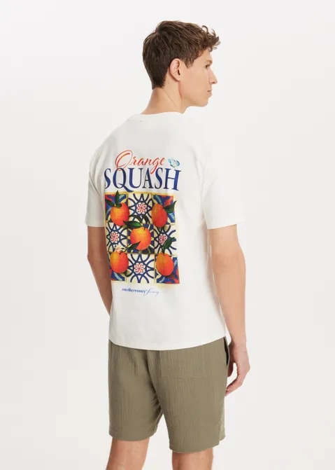T-shirt met print orange off-white (WIT.O)