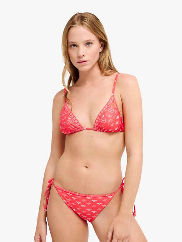 Beach Bandana Tiki Tri Haut de bikini triangle Rouge Femme
