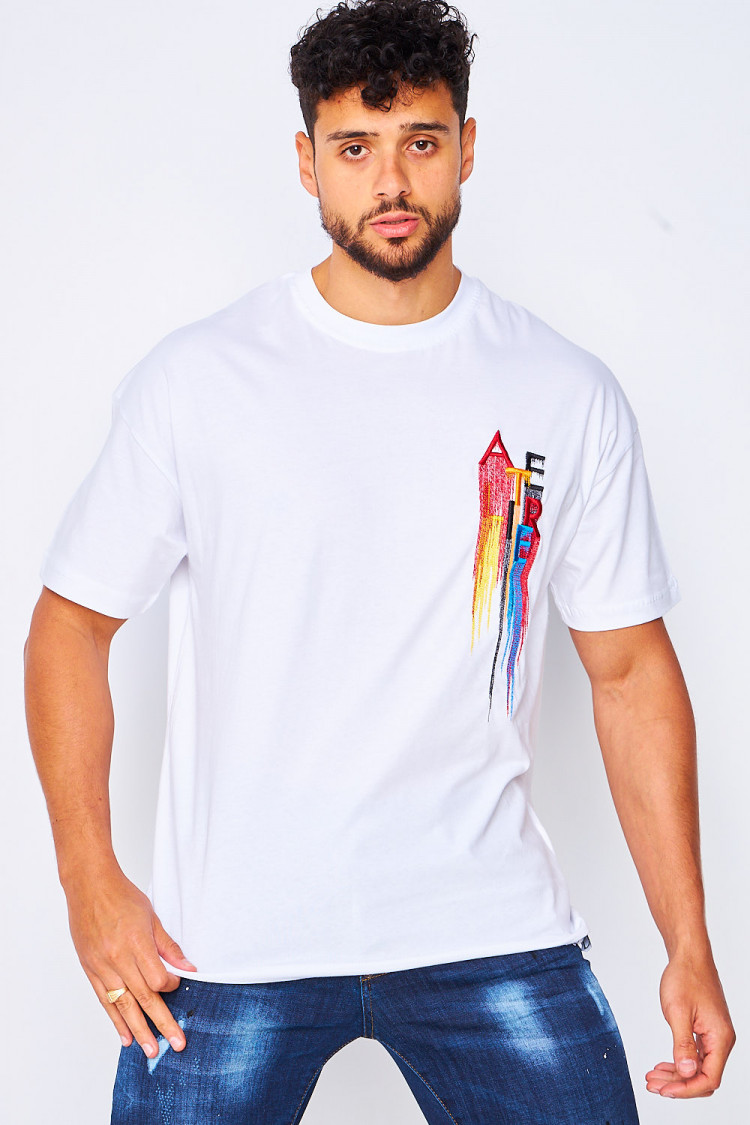 T-shirt blanc broderie Atelier