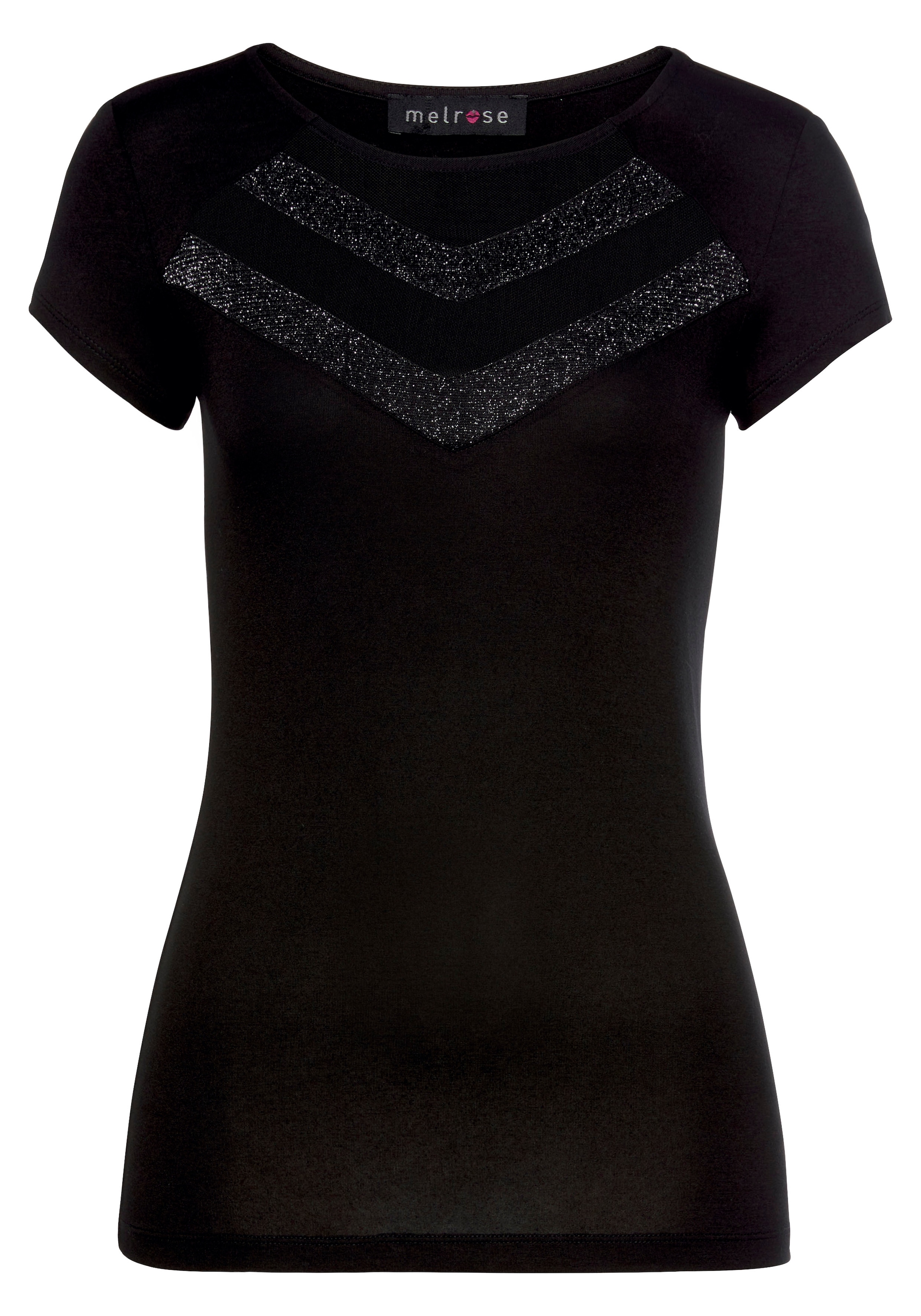 Melrose T-Shirt , Kurzarm,  sehr figurbetonte Passform,  Rundhalsausschnitt