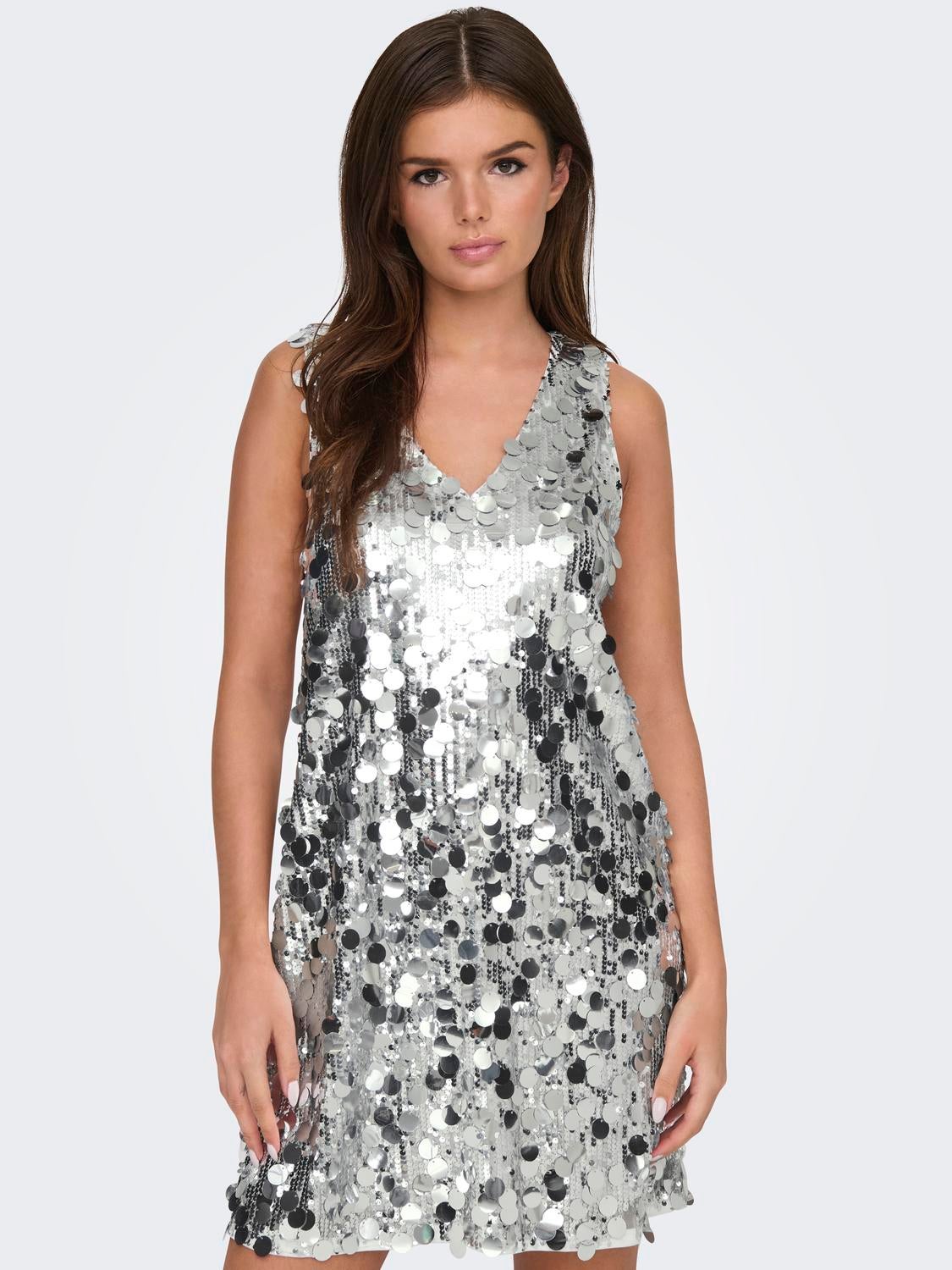 JDYCLAIRE Kurzes Kleid Silver