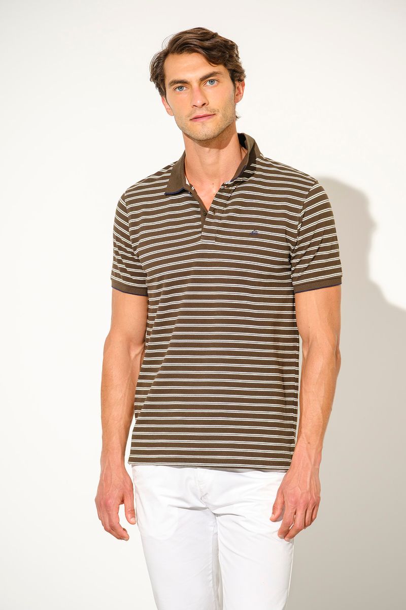 POLO PIQUET COM RISCAS