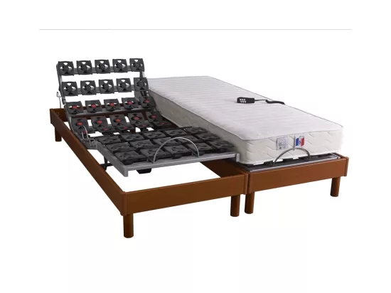 Lot 2 Sommiers relaxation electrique tous plots avec Reglage fermete lombaire Dimensions - 2x80 x 200 cm
