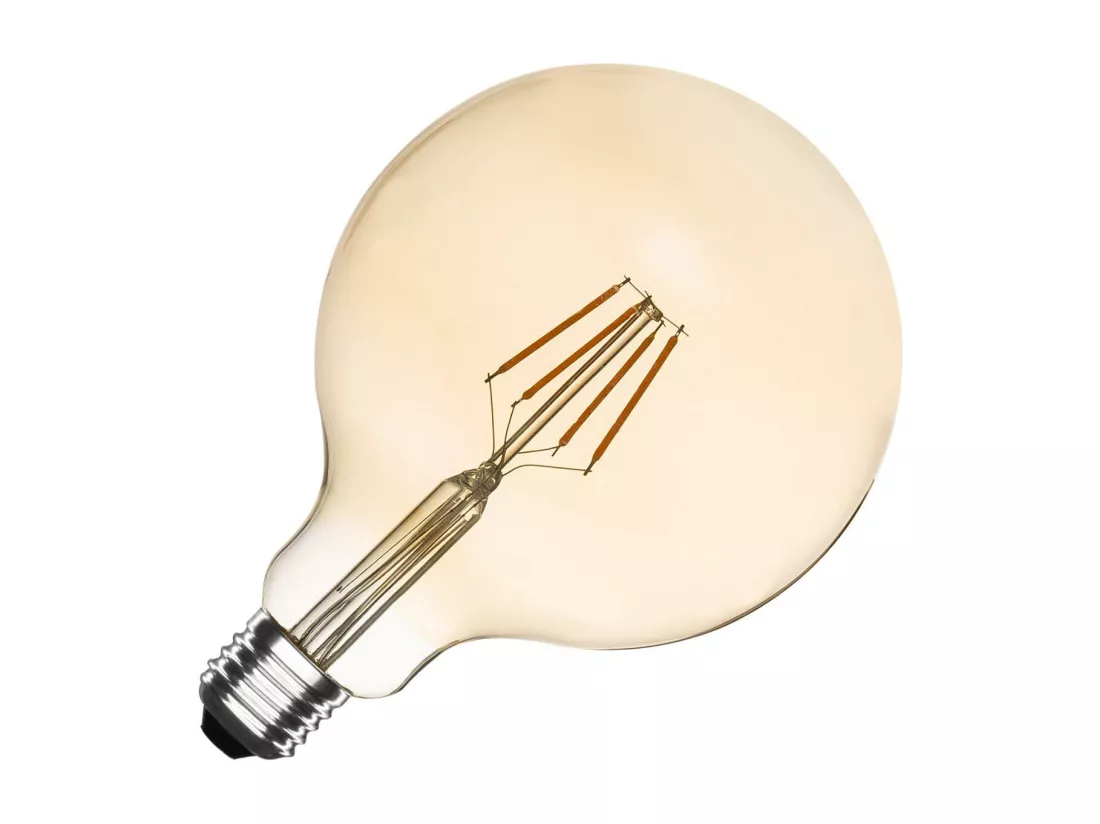 Ampoule LED Filament E27 6W 600 lm Dimmable G125 Gold No Flicker 2700K Blanc chaud